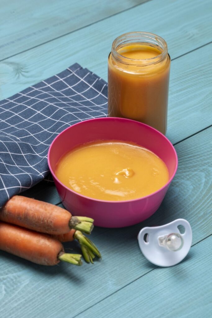 high-angle-bowl-with-baby-food-carrots
